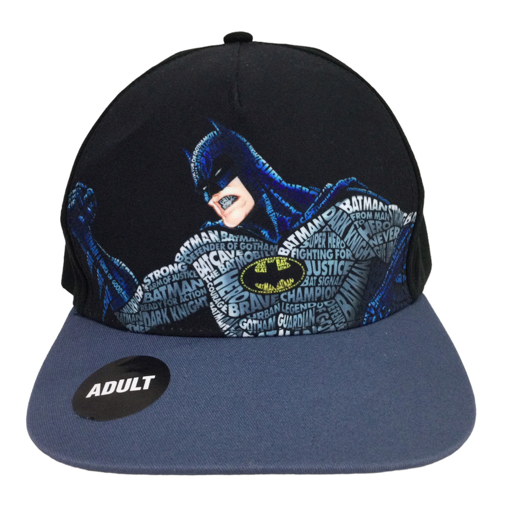 Six Flags Batman Black Gray Adult Snapback Hat